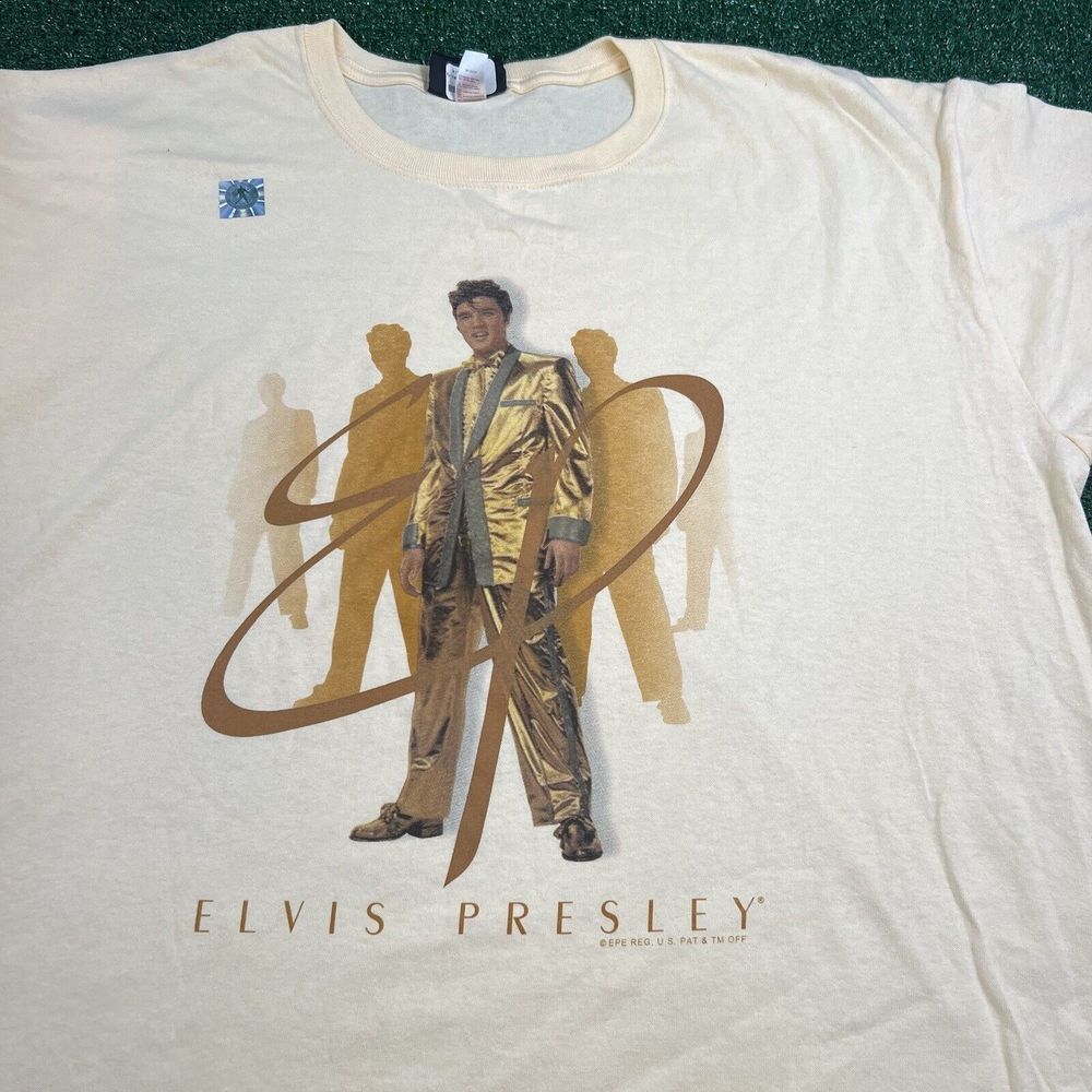Elvis Presley‎ Gold Suit Licensed Adult Graphic Shirt Size 2XL Yellow NWT